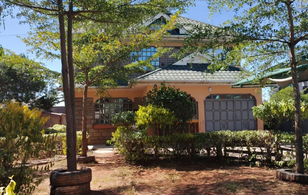 House surrounded by trees and a garden
